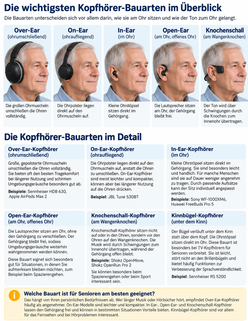 Die wichtigsten Kopfhörer-Bauarten im Überblick